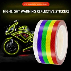 Motorcycle Wheels Reflect Fluorescent MTB Bike Reflective Sticker Strip Tape For Cycling Warning Safety Motorbike  Wheel Decor