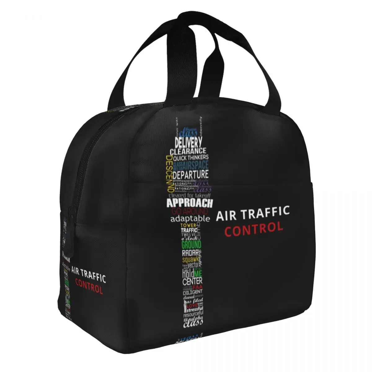 Air Traffic Controller Insulated Lunch Bag for Women Resuable Pilot Air Fighter Cooler Thermal Bento Box Office Picnic Travel