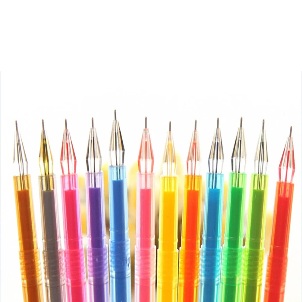

12pcs Color Gel Pens Set 0.5Mm Fine Point Vibrant Ink For Coloring Books Drawing Writing Art Craft Kids Adult Stationery Color