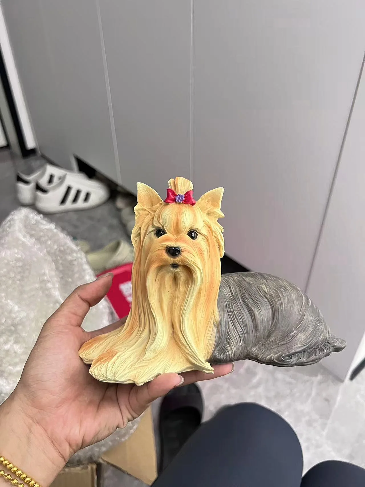 resin animal simulation Yorkshire Terrier dog model decoration living room desktop sculpture home decoration y788