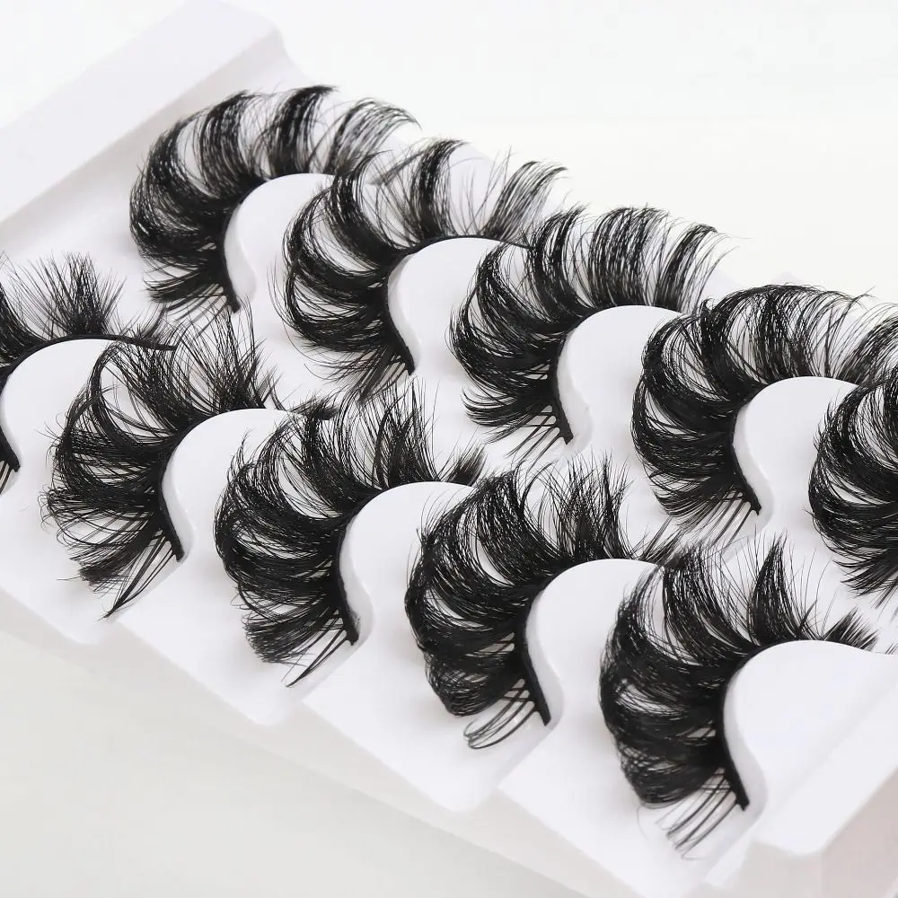 5Pairs Lashes Extension Whole Cluster Eyelashes Makeup Long Lasting Fluffy False Eyelashes Dense Reusable D Curled Eyelashes