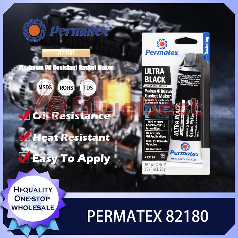 Permatex 82180 High Performance Super Black Flange Sealant RTV for Gaskets High Temperature and Oil Resistant Original Product