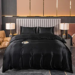 Kuup Satin Surface Duvet Cover Colored Bedding Set Queen Size Quilt Cover High Quality Skin-Friendly Fabric Bedding No Sheet