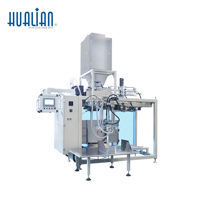 ZSG-400DSQF Hualian التلقائي متعدد الوظائف حقيبة الغرينية ملء وحقيبة فارغة ختم آلة التعبئة والتغليف خط التعبئة والتغليف