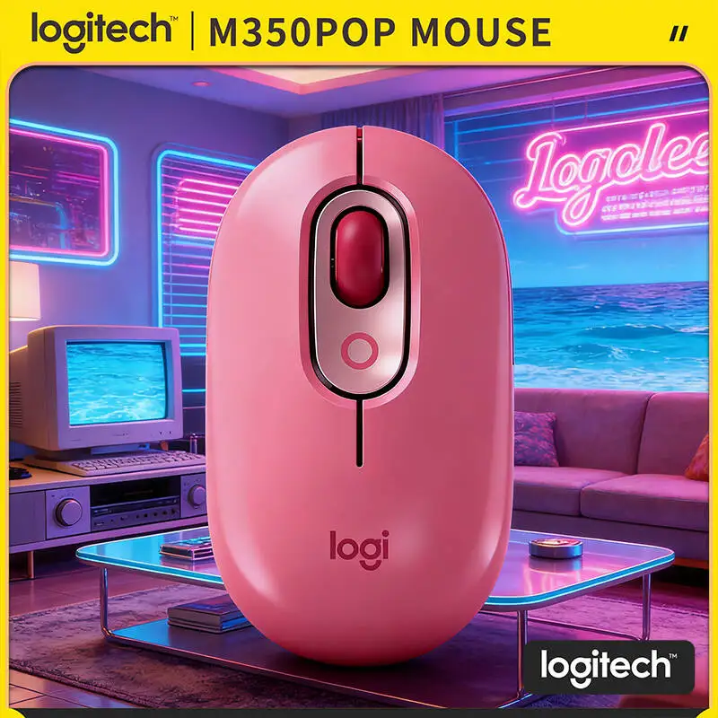 

Logitech M350 POP Pebble Mouse 77g Lightweight Auto Sleep Long Battery Quiet Click for Office Home Travel Daily Use