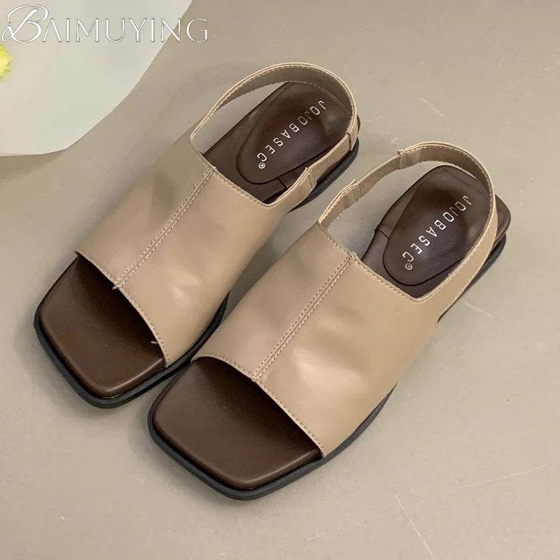 Frauen Wohnungen Karree Sandalen Neue Casual Sommer Schuhe Sport Marke Hausschuhe 2025, Offene spitze Flip-Flops Mode Slingback Rutschen