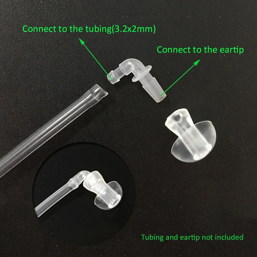 2PCS Hearing Aid Eartip Connector Tubing Adaptor Accessories