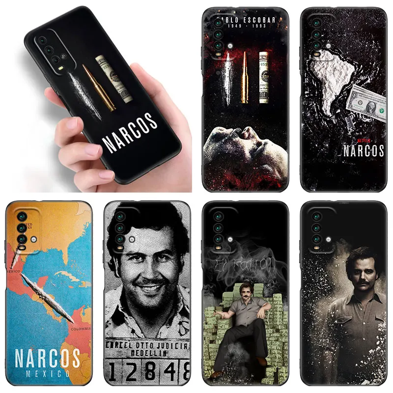 Narcos TV Series Pablo Escobar Black Phone Case For Xiaomi Redmi Note 11 11S 11T 11E 10 10T 10S 9S 9T 9 8T 8 7 6 5 Pro 5G Cover