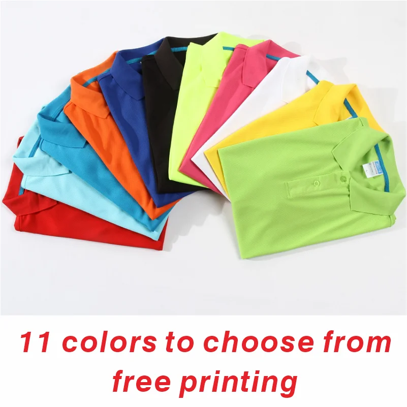 Quick Dry Sports Polo Shirt T-Shirt Custom Logo Print/Embroidery Design Company Brand Breathable Lapel Short Sleeve Top 4XL