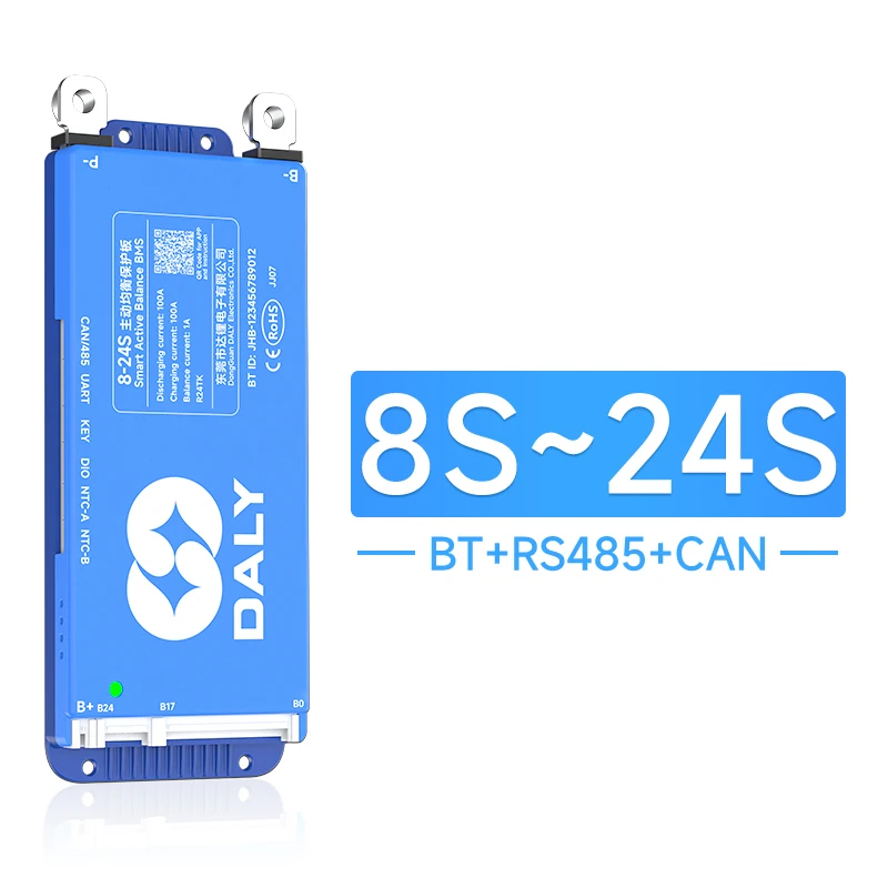 DALY BMS Smart WIFI BMS 4S 12V 8S 24V 16S 48V 80A 100A 1A Actieve Balancer Ingebouwde Bluetooth RS485 CANBUS voor Lifepo4 Li-ion LTO