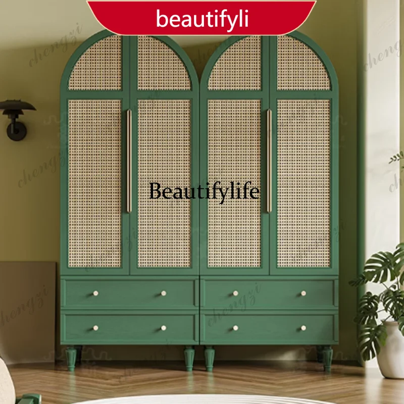 

M45 Luxury Rattan Small Wardrobes Tall Storage Women Portable Clothes Open Closet Organizer Teen Guarda Roupas