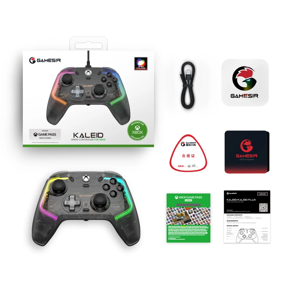 Gamesir-controlador de jogos kubeid, gamepad com fio para xbox série x, série s, xbox um, com efeito hall, joystick