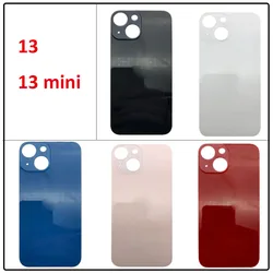 Big Hole Replacement For iPhone 13 Mini Battery Cover Rear Door Glass Panel For iPhone 13 Back Glass Housing Case With Adhesive