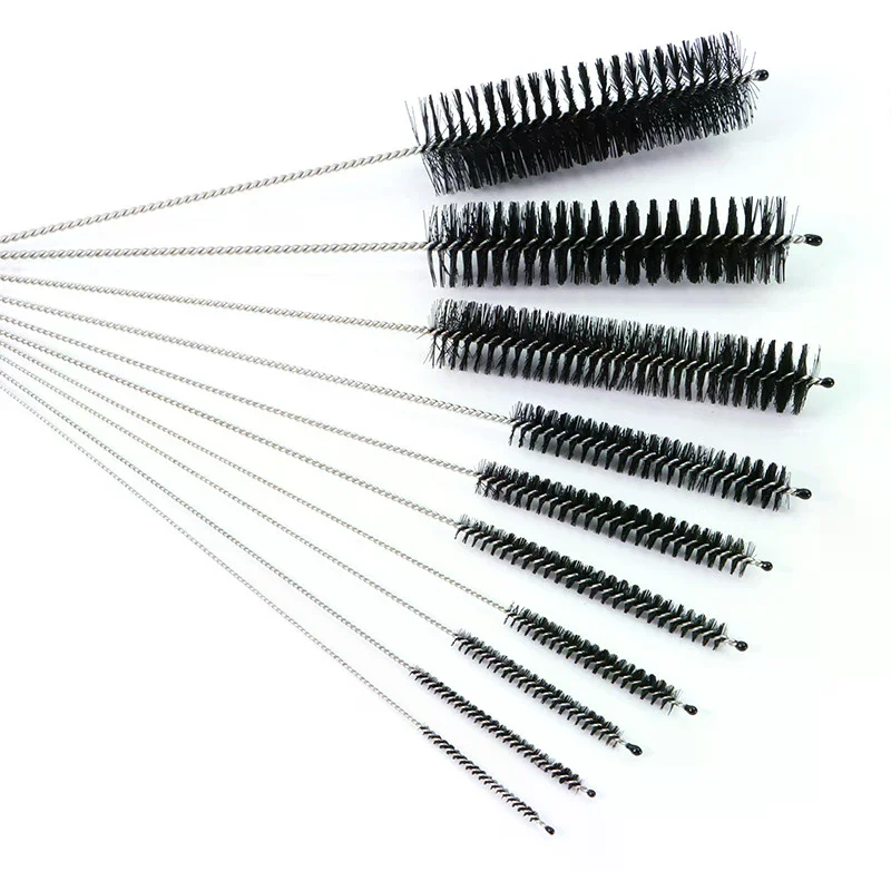 Stainless Soft Hair Straw Cleaning Brush Set Nylon Bristle Kit For Tube Bottle Straw Washing