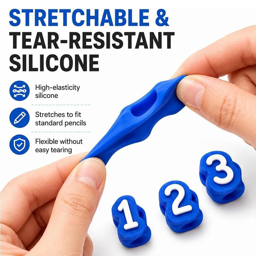 Pencil Caps Numbered 30-50 Colorful Reusable Labels Digital Pencil Toppers Tracking Markers For Kids Student Stationery Supplies
