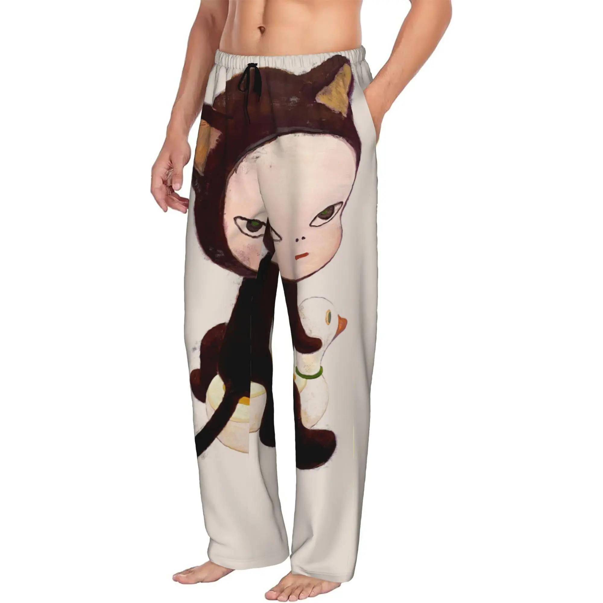 Custom Y-Yoshitomos Nara Pajama Pants Men's  Sleepwear Lounge Sleep Bottoms Stretch with Pockets
