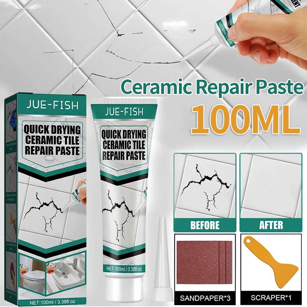 Practical Ceramic Repair Paste Environmentally Universal Floor Tile Repair Cream Quick-Drying Waterproof for Peeling Holes