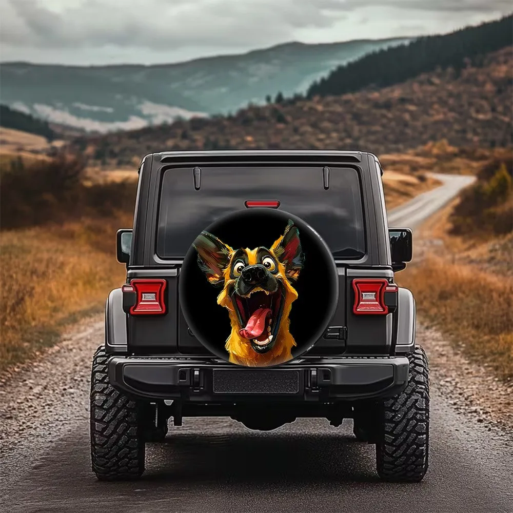 

Funny Dog Face Spare Tire Cover Waterproof Polyester Vehicle Protector Accessory