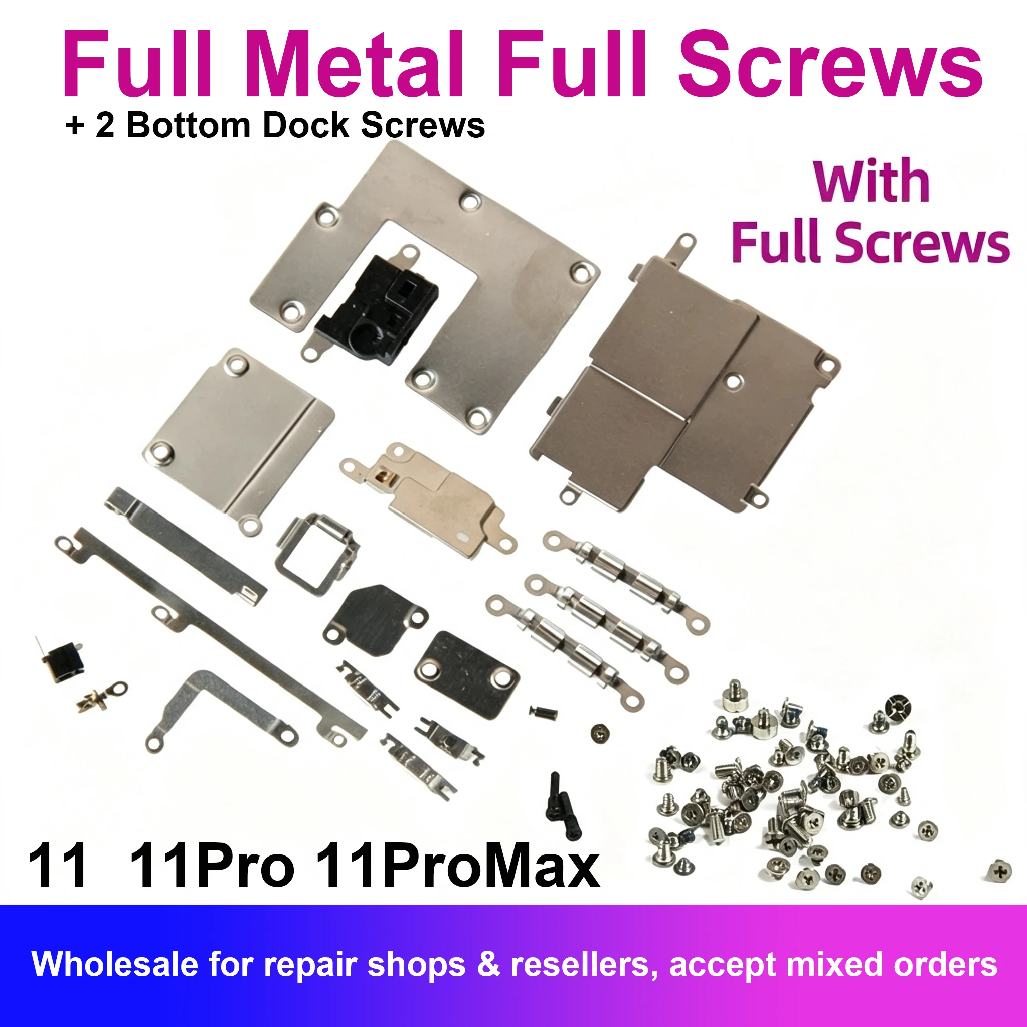 Full Set Small Metal Inner Holder Accessories For iPhone 11 Pro Max Bracket Shield Plate With Full Screws