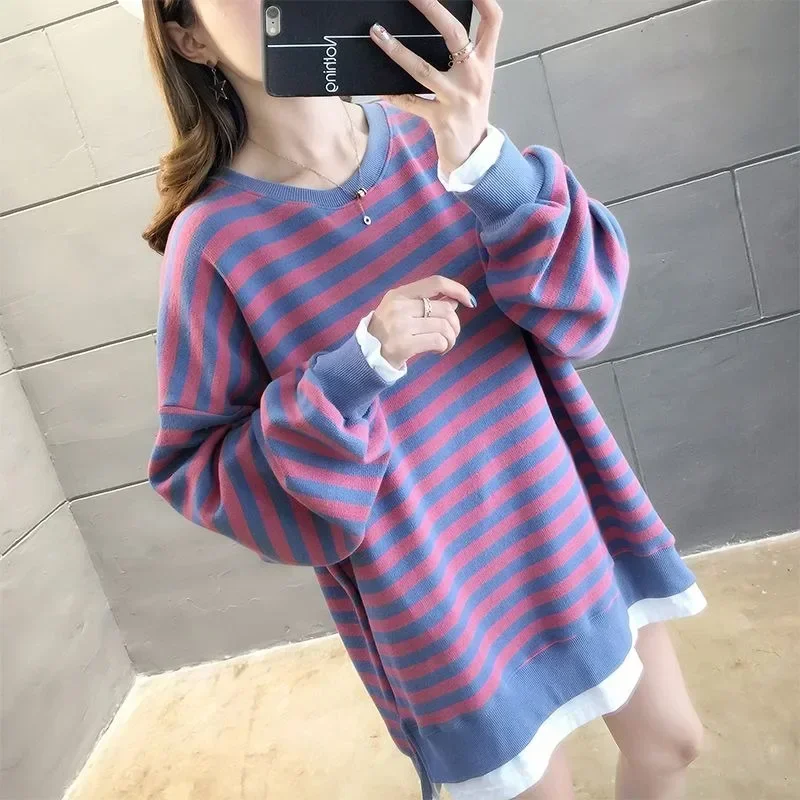 

Sweatshirt for Women Loose Long Sleeve Woman Tops Baggy Pullover Korean Popular Clothes New In Fashion Novelty Matching Basic M