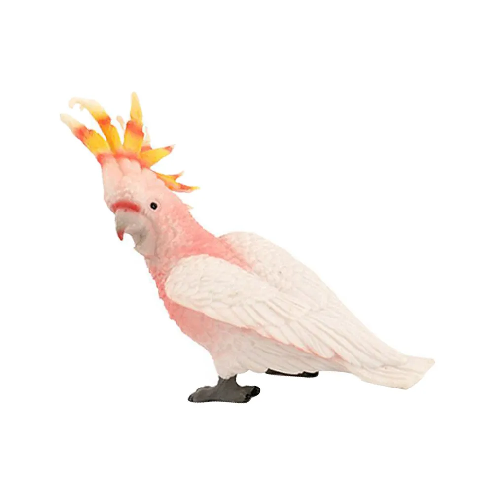 

Artificial Moluccan Cockatoo Plastic Parrot Simulation Decorative Prop Educational Cognitive Figure for Kids Parrot Figure Model