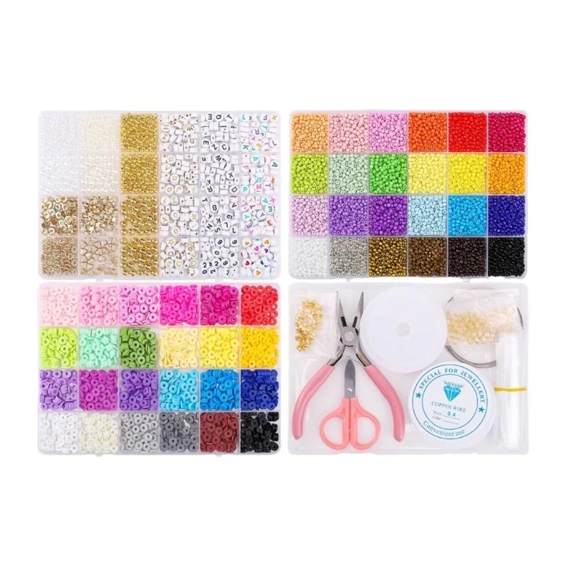 

G2TE Friendship Bracelet Kits Bracelet Making Kits Seed Bead Letter Beads with Charms