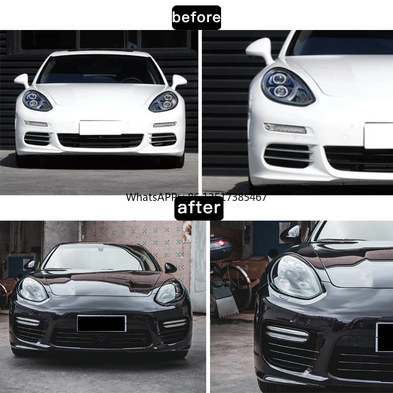 For Porsche Panamera 2014-16 Upgrade Retrofitted Turbo Style Front Bumper Headlights