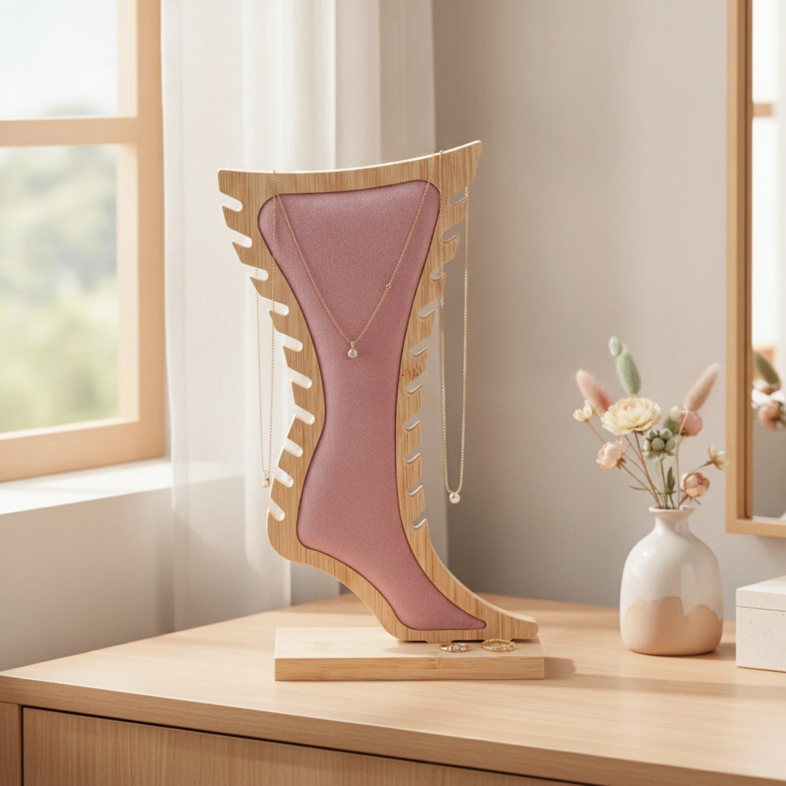 Tabletop Jewelry Display Board textileCovered Jewelry Display with Wood Frame Wooden Professional for Jewelers, Retail Counters