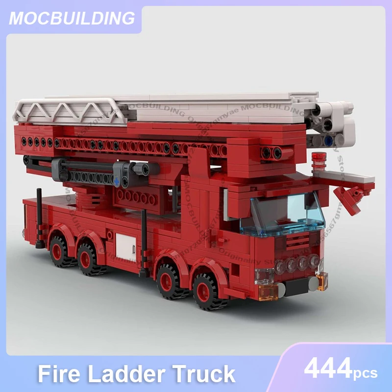 النار سلم شاحنة ستة مسمار نموذج واسع MOC اللبنات لتقوم بها بنفسك تجميع الطوب جمع عرض الإبداعية عيد الميلاد اللعب الهدايا 444 قطعة #1