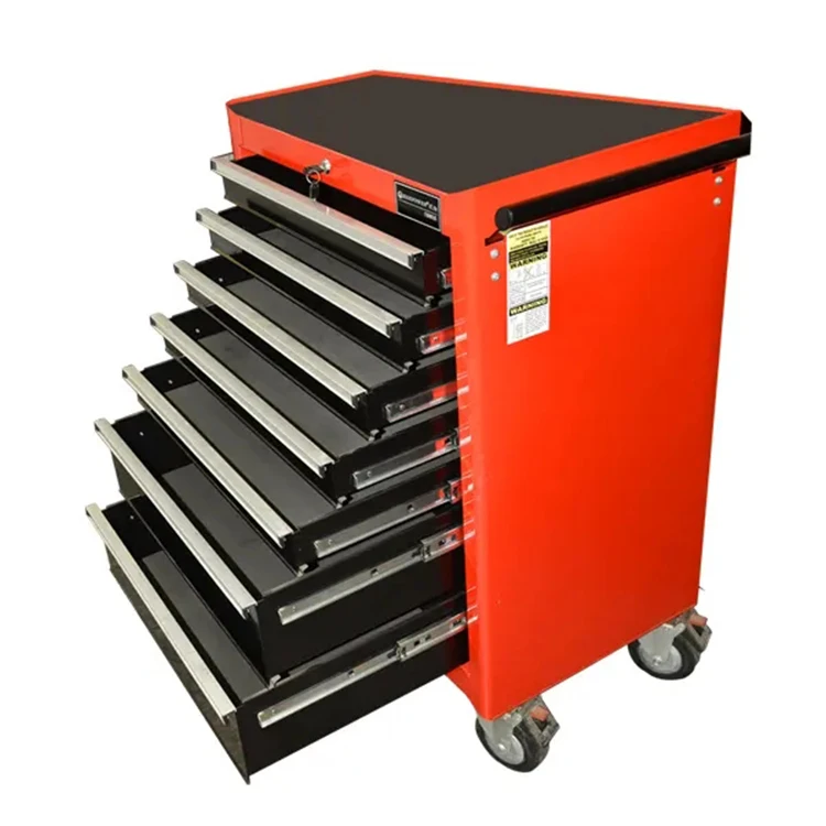 High Quality Tool Cabinet 7 Drawer Mechanics Roller Seat Tool Box With Rear Tray For Screwdrivers And Pliers
