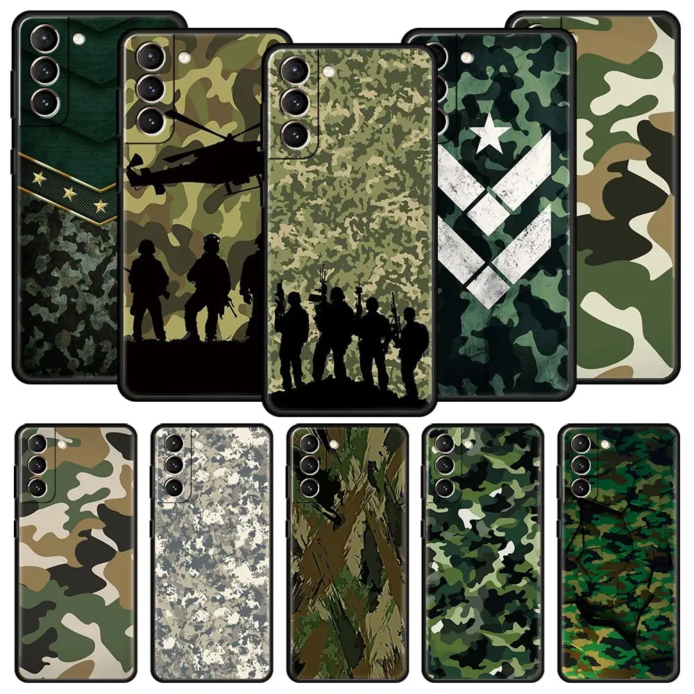 

Camouflage Camo Military Army Phone Case For Samsung Galaxy S24 S23 S22 S20 Ultra S21 FE 5G S10 S9 Plus S10E S8 Soft Cover