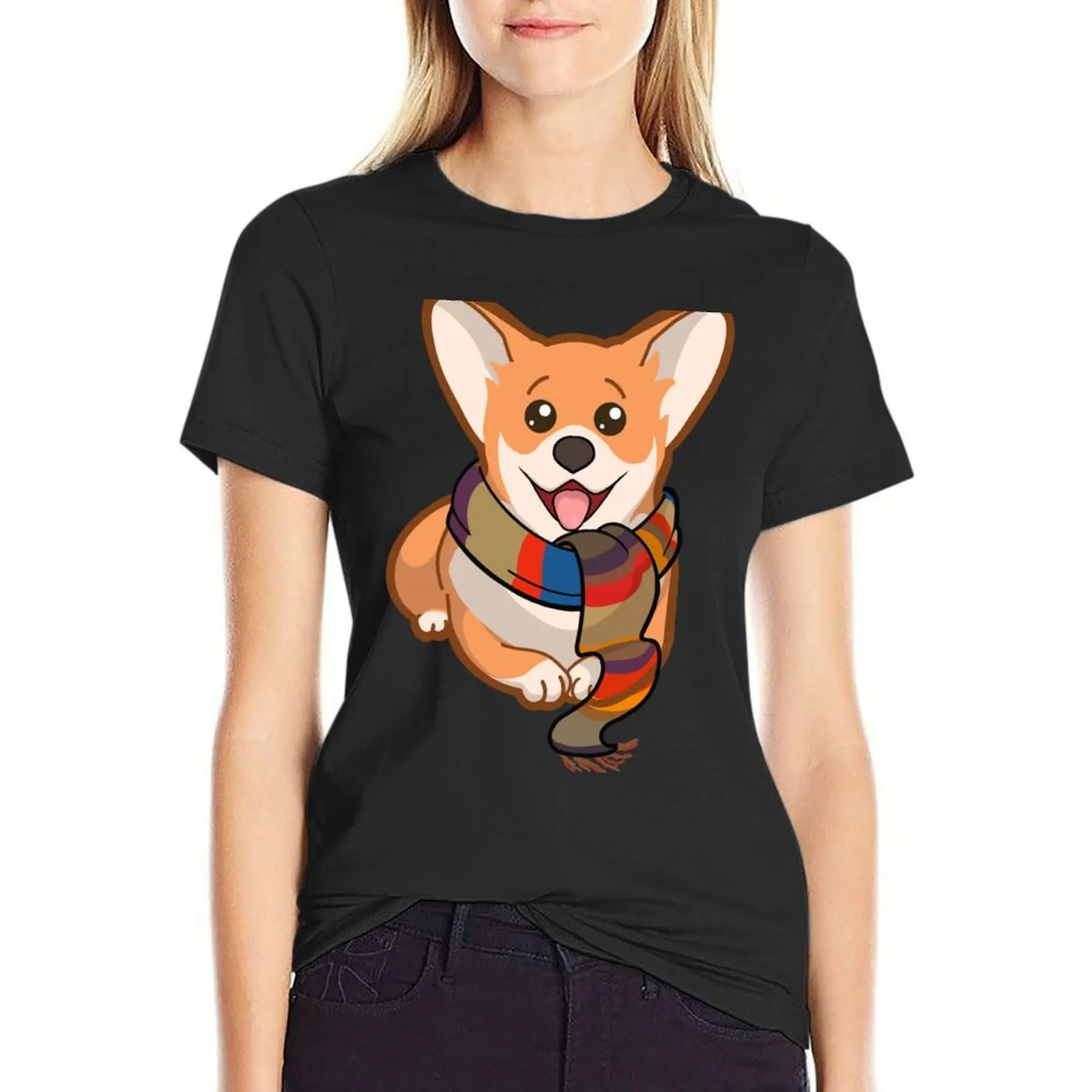 

Corgi Who Geek Dog Meme T-Shirt tops plain animal prinfor plus sizes spring clothes Women 2025