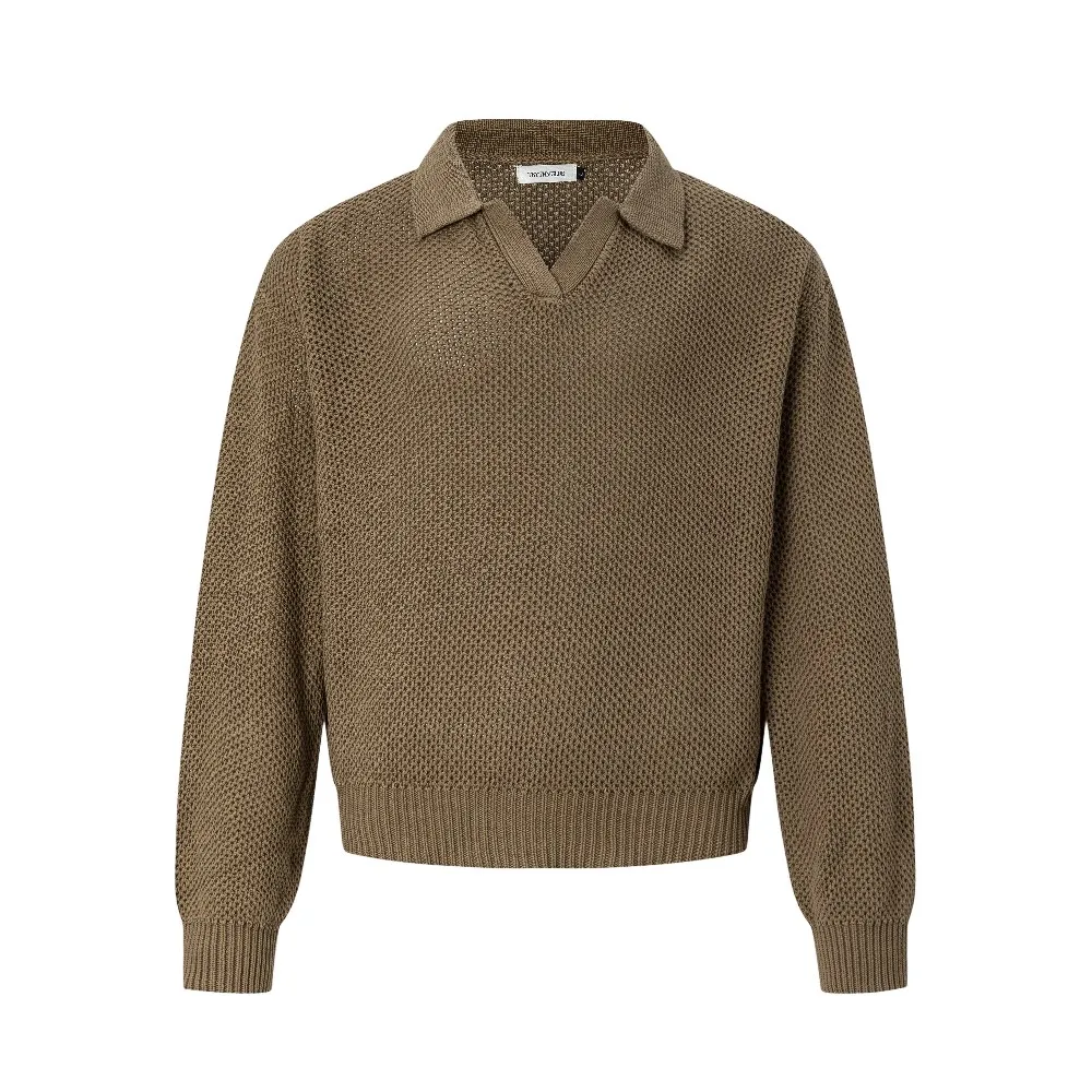 

Casual Retro Knitted V-Neck Solid Basic Business Office Kintwears Oversize Goth Sweaters for Women Men Trendy Winter Pullover