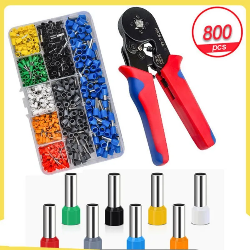 

Tube Terminal Crimping Tools Ferrule Crimping Pliers HSC8 6-4 0.25-10mm² 23-7AWG 6-6 0.25-6mm² Electrician Clamp Sets Wire Tips