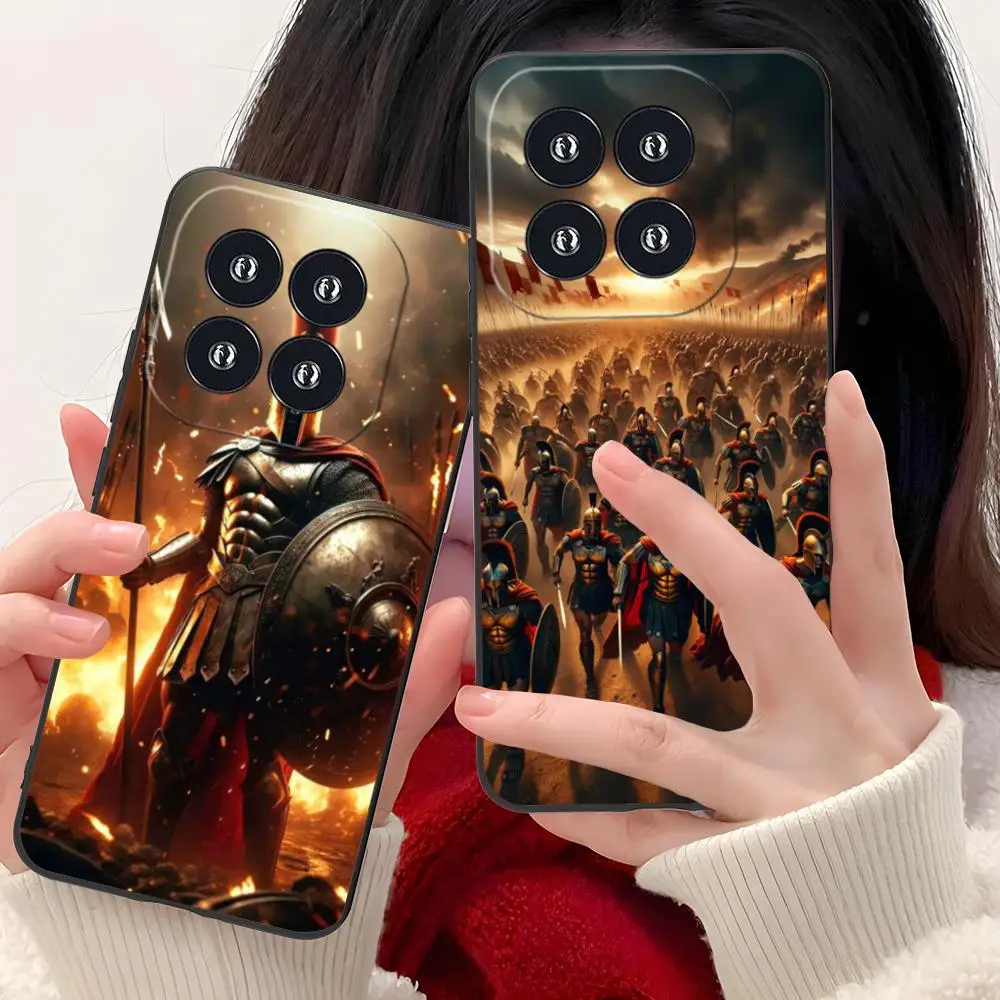 Capa de celular guerreiro espartano para xiaomi 15 14 13 12 mi 11 t ultra lite pro s x 5g capa de impressão colorida capa bonita