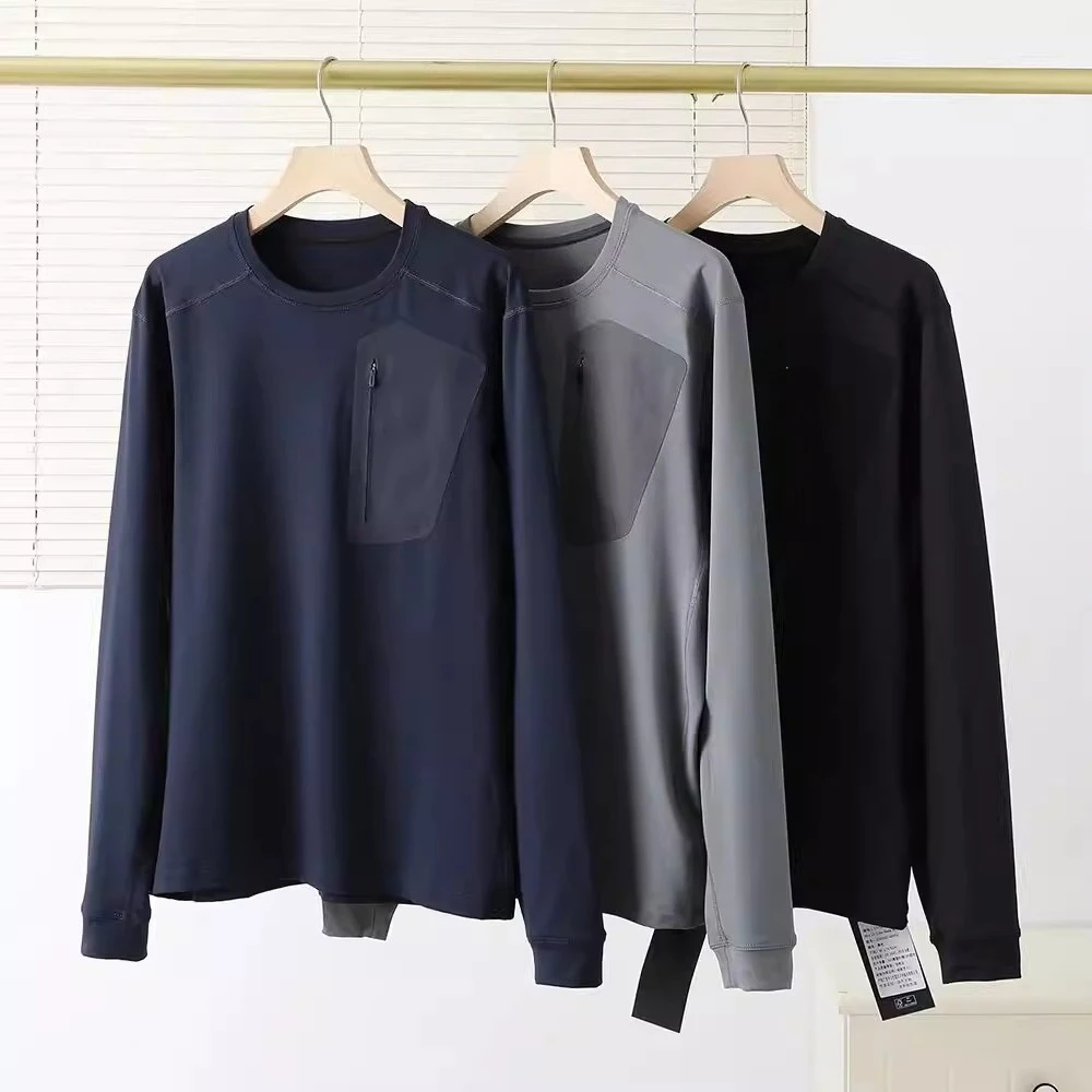 Crew neck outdoor functional technology velvet sports cycling T-shirt