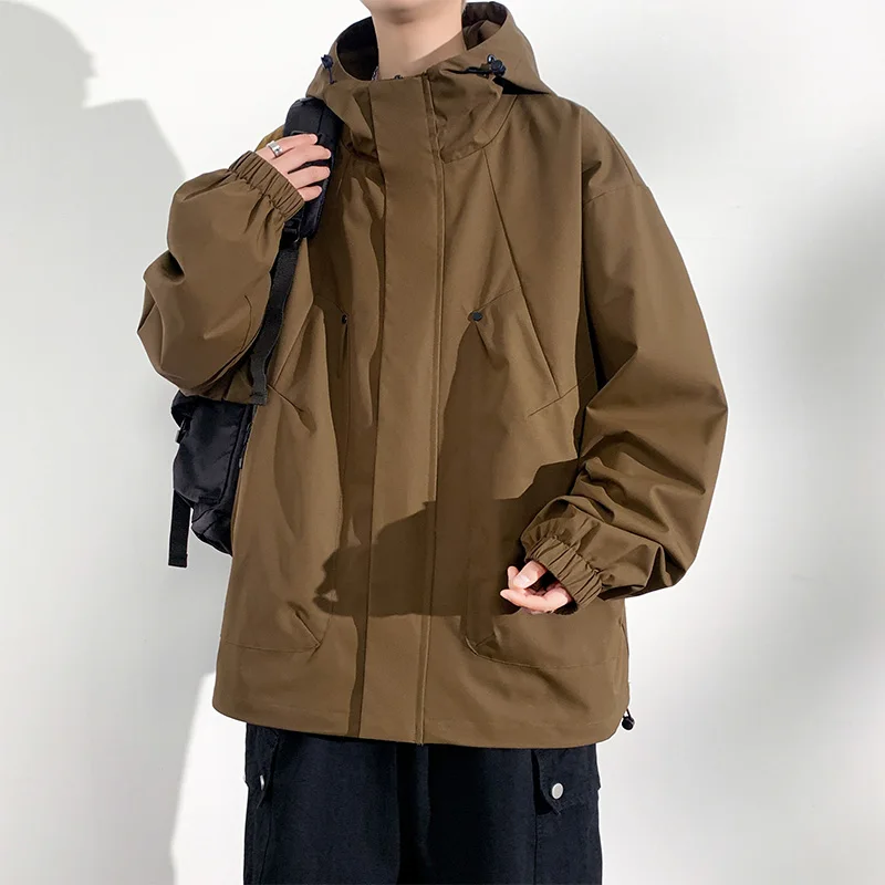 

Solid Color All-match Men Jackets Coats Plus Size Comfortable Hooded Outerwear Outdoor Windproof Male Clothes 2026 Spring Trend