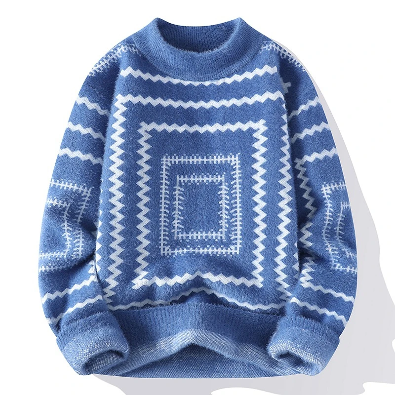 Knit Sweaters For Men Pullovers Men\'s Autumn Warm Clothing Luxury Vintage New Sweater Winter Cotton Warm turtleneck Man Clothes