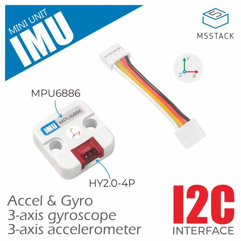 M5Stack Official Unit Mini IMU 6-Axis Attitude Sensor Gyroscope Accelerometer MPU6886 for Electronics Market
