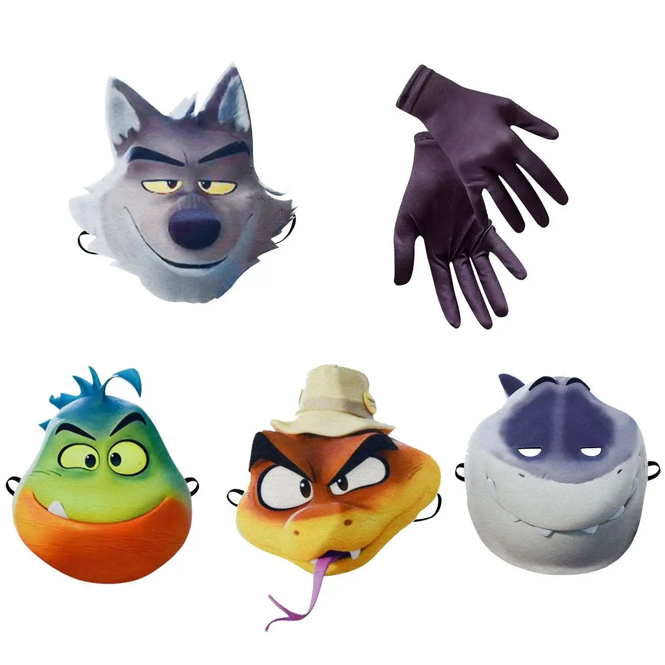 

The Bad Guys Children's Mask Half Face Animal Mask Halloween Masquerade Party Cosplay Costume Props Accessories