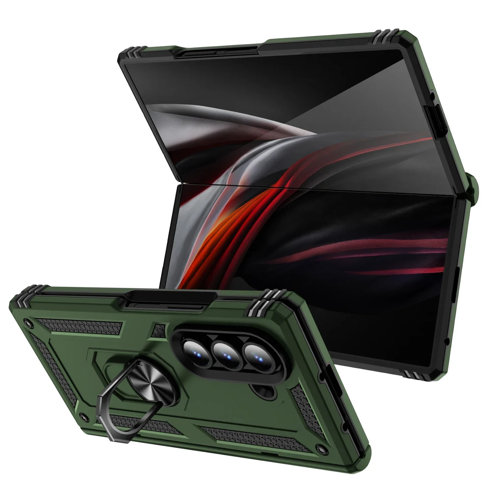 Amor Stoßfeste Hülle für Samsung Galaxy Z Fold 8 Ultra 7 6 5 Harte Ringhalter-Handyhülle mit Scharnierschutz – Detail 15