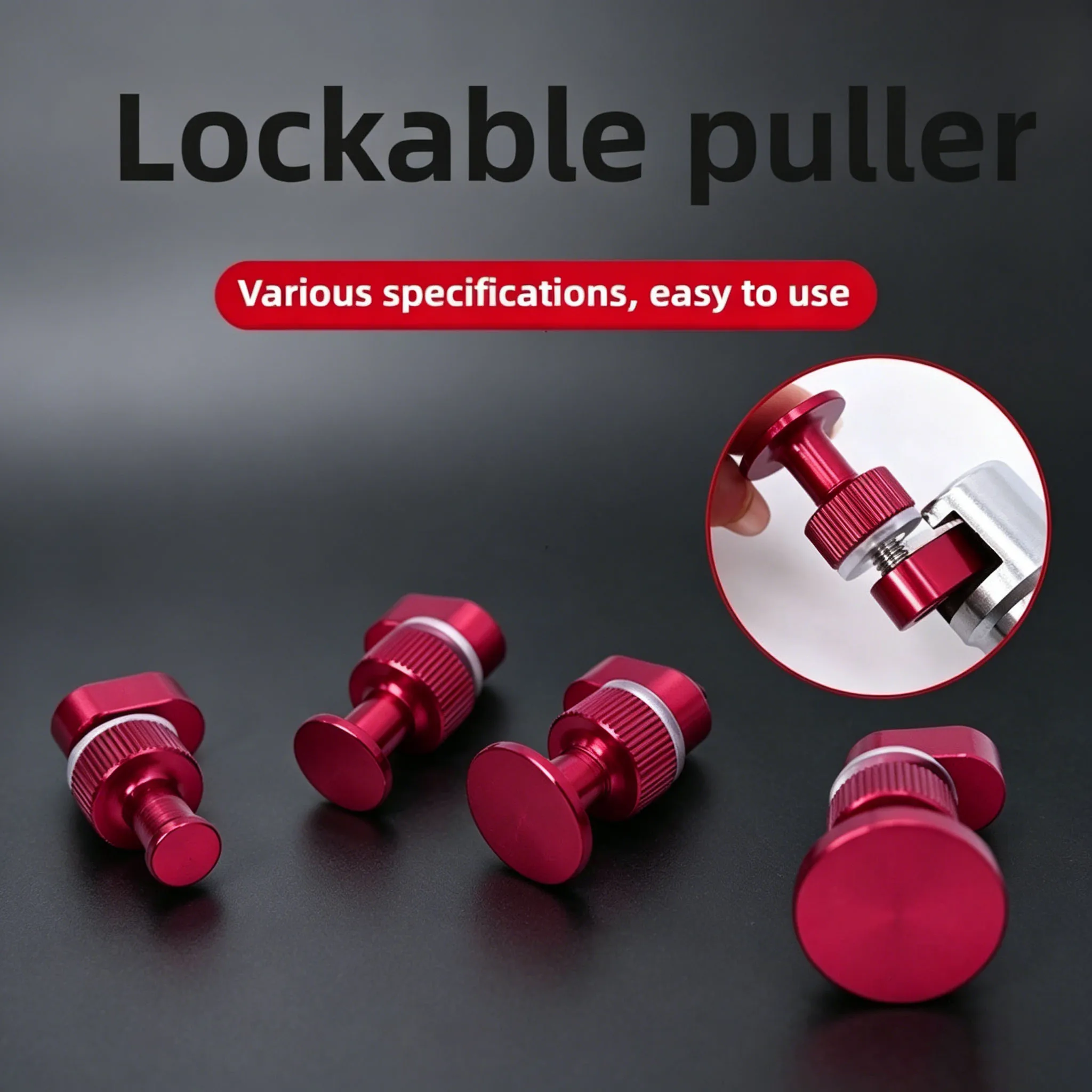 4Pcs Reusable Car Dent Repair Tool, Aluminum Alloy Round Gasket Puller Accessories for Hail Pit and Small Dent Leveling