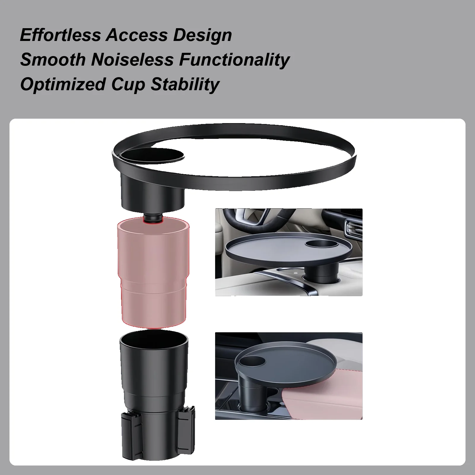 

Автомобильный подстаканник, регулируемый портативный расширяемый автомобильный подстаканник, расширитель с подносом для путешествий, длительного вождения, поездок на работу, автомобиль