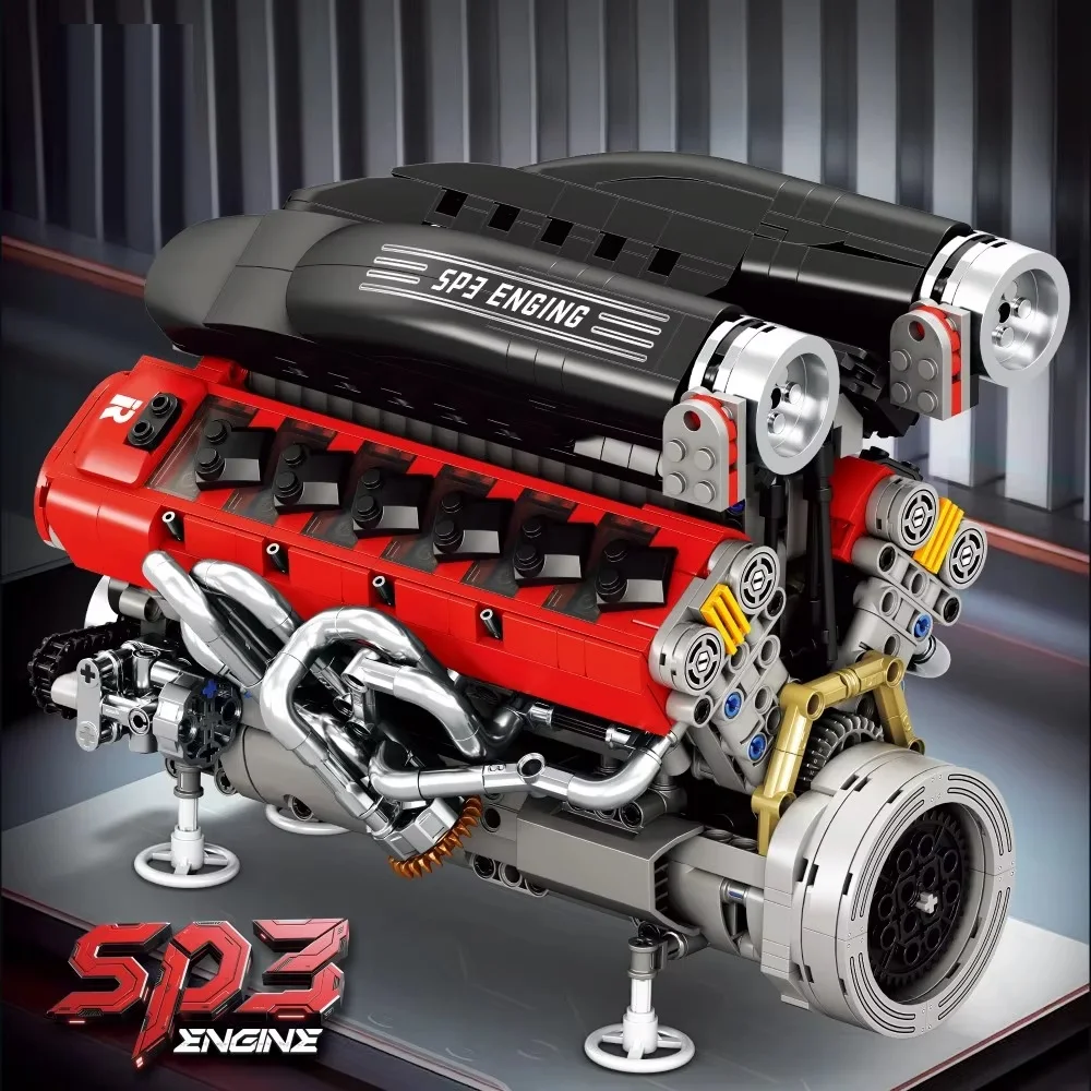 

1240 деталей мини-конструктора SP3 Engine Architecture NO.33016, модель для самостоятельной сборки, развивающие игрушки для детей и взрослых, подарки.