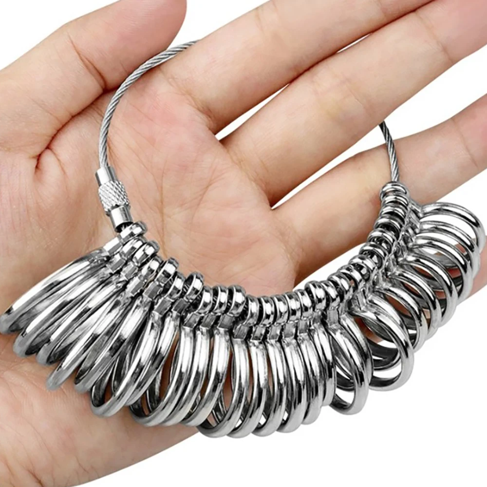 Hot Sale Metal Finger Ring Sizer Measure Gauge HK  EU Standard Different Sizes Jewelry Tool  DIY Wedding Ring Measuring Tool