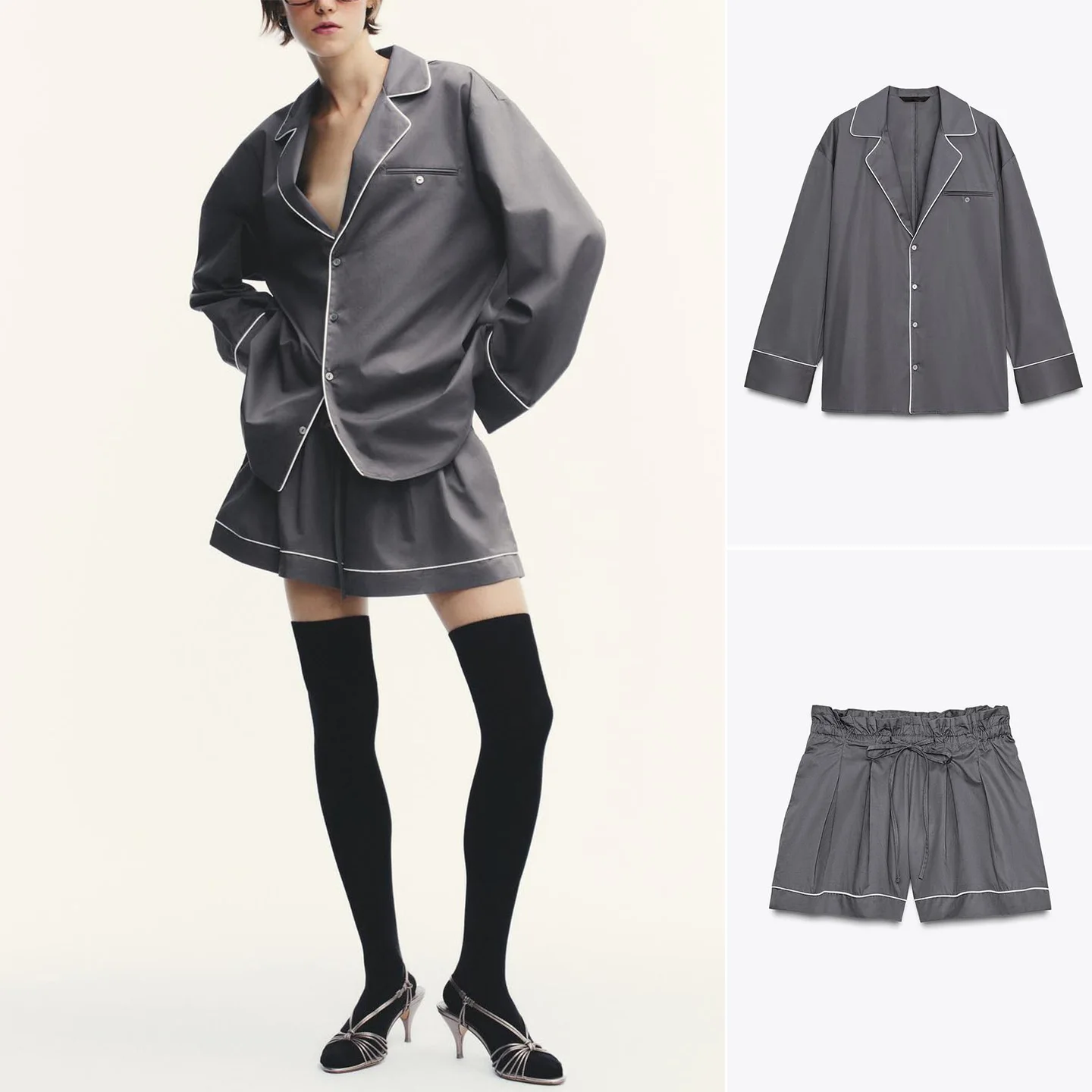 

Autumn Set Long Sve Satin Loose Wide Waist ort Pants Women's Faion Casual Sle Two-Piece Suit Comfortable Breathable