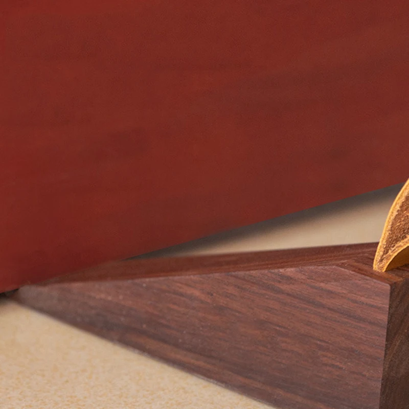 Solid Wood Door Stopper Non-Slip Door Stops Baby Protect Leather Rope Wedge Anti-Collision Gate Decor Nail-Free Hardware