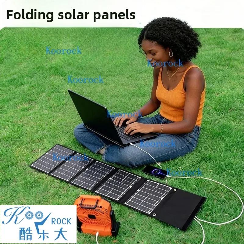 Ultra Monocrystalline Silicon Solar Panel Portable Foldable Photovoltaic Panel for Outdoor USB Charger 5V/9V for Smartphones QC