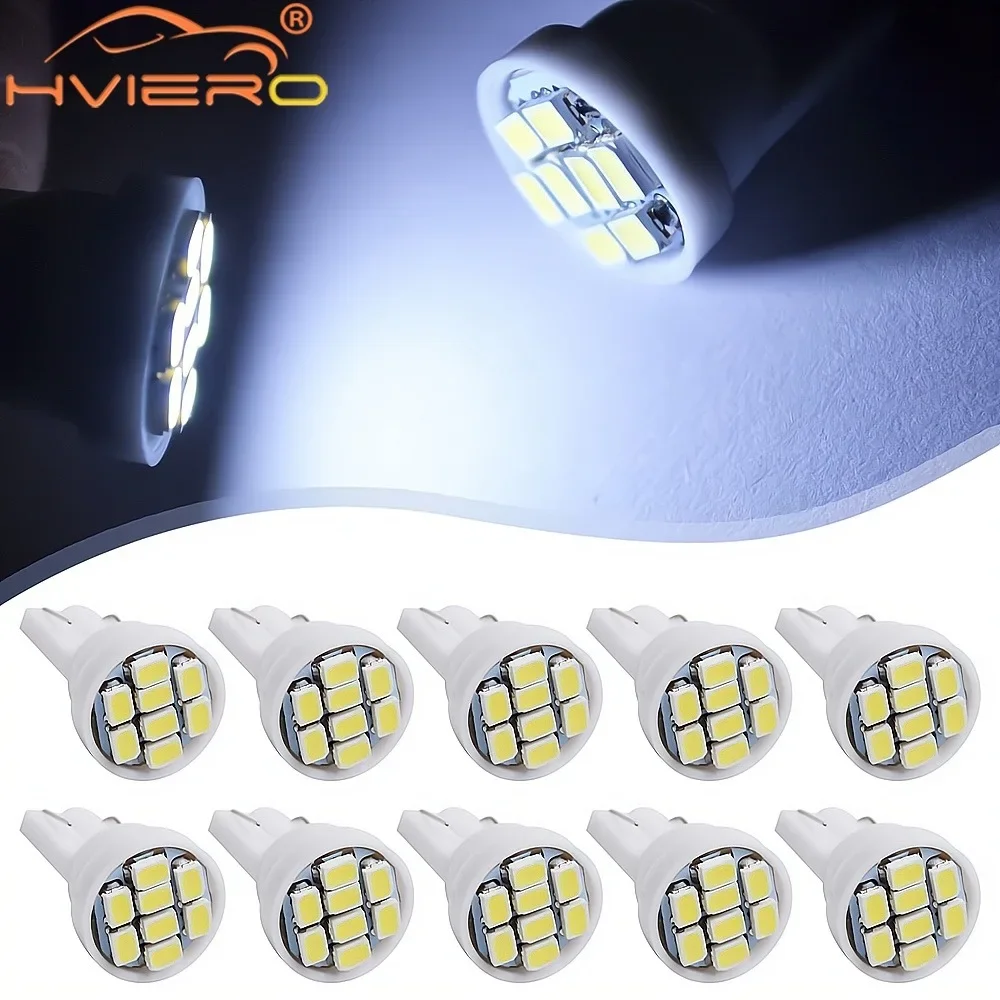 10Pcs Universal AUTO T10 1206 3020 8SMD W5W Cars Wedge 8LED SMD Clearance Light Bulb Lamps Styling Auto Reading Dashboard Lights