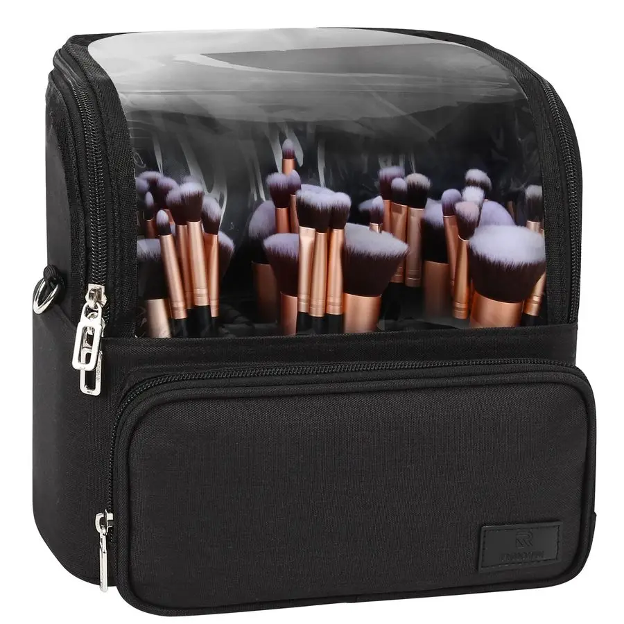 

Makeup Brush Case, Extra Large Standup Makeup Cup Travel Makeup Brush Bag Foldable Professional Cosmetic Bags Artist Storage Cas